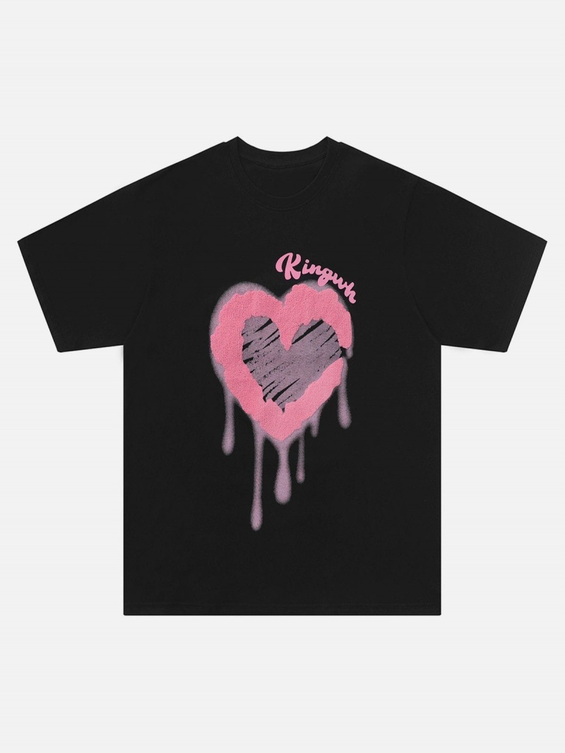 Clair  T Shirts Aelfric Eden Flocking Love Heart Tee Grise - TCN-3879918